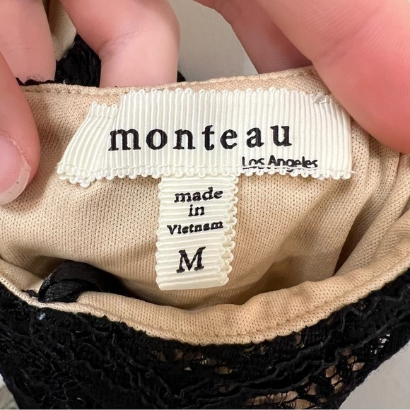 Monteau black lace dress. Like new. - Picture 5 of 13